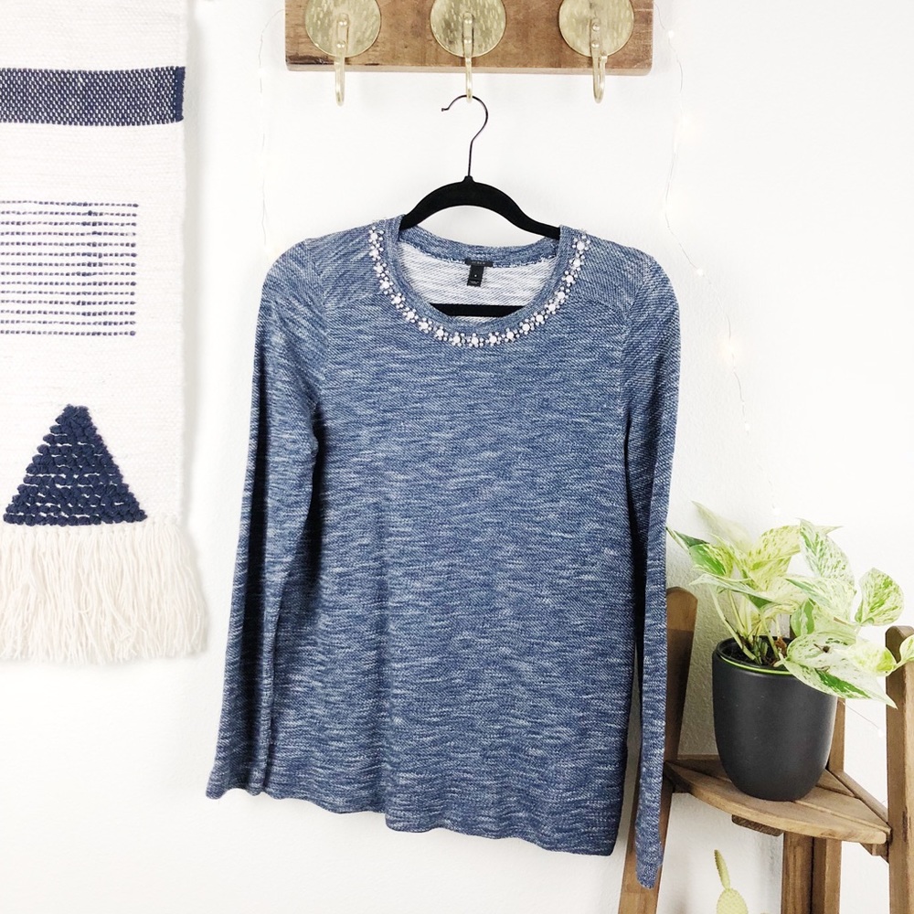 JCREW • Embellished neckline sweatshirt